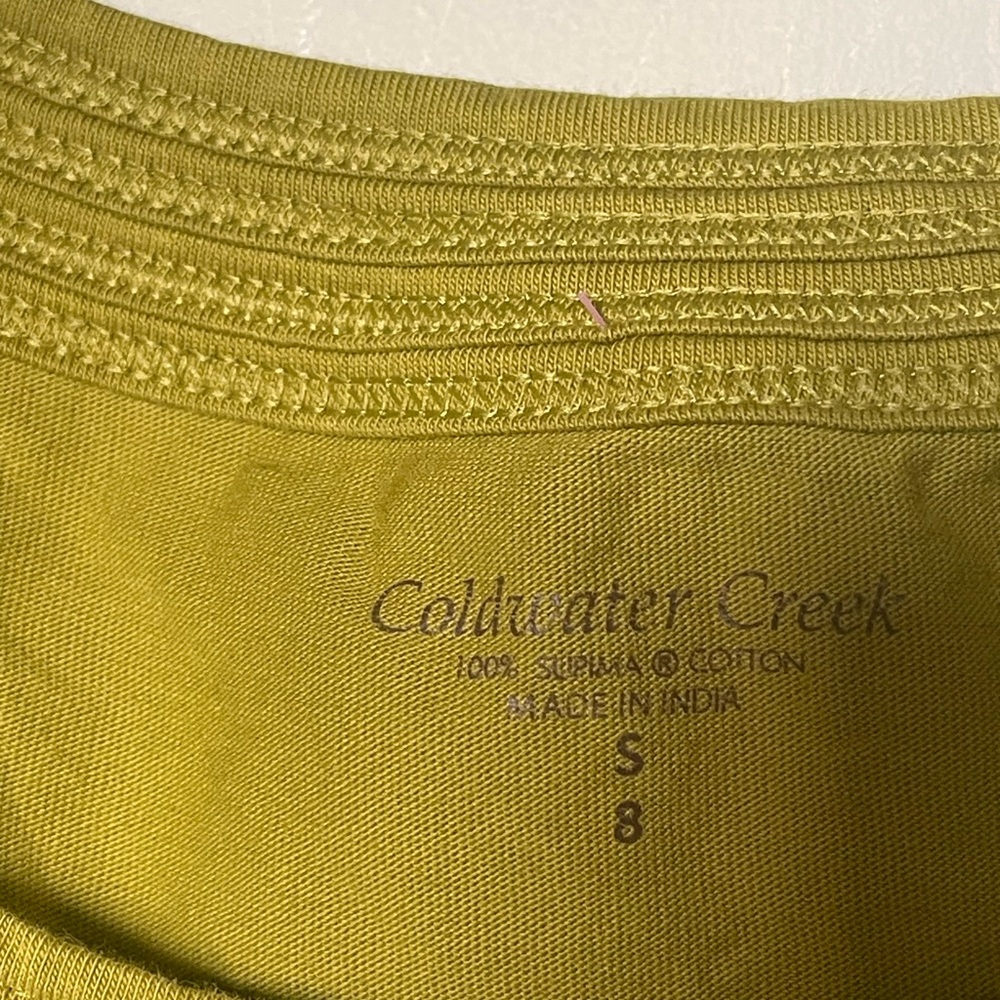 Coldwater Creek Olive Short-Sleeve Scoop Neck Tee 18 PTP X 23 - Picture 2 of 4